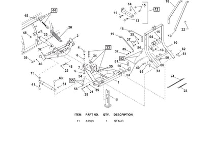 REPLACES WESTERN 61353 BUYERS 1303203 PLOW STAND